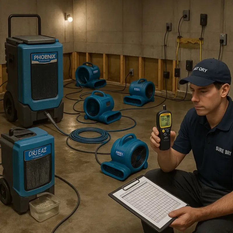 Structural Drying and Dehumidification process in Hidden Valley, IN